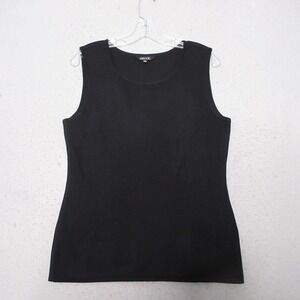 Misook Tank Small Black‎ Sleeveless Signature Wrinkle Resistant Knit Layer Slit